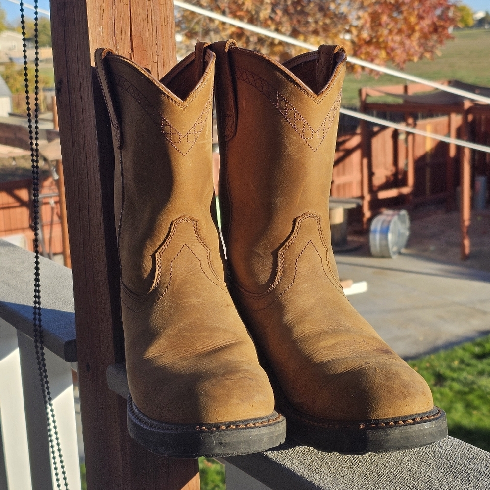 Mens Ariat Work Brown Western Cowboy Boots